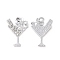 Alloy Crystal Rhinestone Pendants, Cocktail Charms, Platinum, 20x14x2.5mm, Hole: 1.8mm