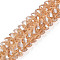 Electroplate Transparent Glass Beads Strands, Faceted, Half Round, BurlyWood, 9x5mm, Hole: 1.6mm, about 75pcs/strand, 16.14 inch(41cm)