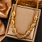 304 Stainless Steel Irregular Twisted Chain Spiral Bib Necklaces for Women, Real 18K Gold Plated, 17.99 inch(45.7cm)