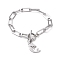 Tarnish Resistant 304 Stainless Steel Charm Bracelets, with 304 Stainless Steel Cable Chains, Mermaid, Stainless Steel Color, 7-1/2 inch(19cm)