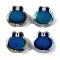 Electroplate, Two Tone Glass Mood Beads, Temperature Sensing Color Changing Beads, Rabbit, Clear, Blue Background, 14x14x6mm, Hole: 1.2mm