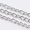 Iron Twisted Chains, Curb Chains, Unwelded, with Spool,  Platinum Color, 5x3.5x0.8mm, about 328.08 Feet(100m)/roll