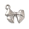 304 Stainless Steel Charms, Bowknot Charm, Anti-Tarnish, Stainless Steel Color, 12.5x13.5x2.5mm, Hole: 1.2mm