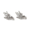 Brass Micro Pave Clear Cubic Zirconia Slide Charms, Cadmium Free & Nickel Free & Lead Free, Crown, Platinum, 7x12.5x5.5mm, Hole: 1.6mm