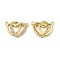 Brass Micro Pave Clear Cubic Zirconia Connector Charms, Cadmium Free & Nickel Free & Lead Free, Double Heart Links, Real 18K Gold Plated, 17x21x2.5mm, Hole: 1.6mm