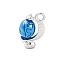304 Stainless Steel Enamel Connector Pendants, Tellurion, Blue, 18x15x7.5mm, Hole: 2.5mm