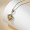 Elegant Brass Micro Pave Clear Cubic Zirconia Pendant Necklaces, Perfect Gift for Girls, Golden, Shield with Clover, 15.75 inch(40cm)