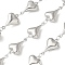 304 Stainless Steel Heart Link Chains, Soldered, with Spool, Stainless Steel Color, 18x11.5x5.5mm, about 5m/roll
