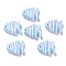 Handmade Lampwork Beads, Fish, with Enamel, Light Sky Blue, 18~18.5x22x8~8.5mm, Hole: 1.6mm