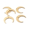201 Stainless Steel 2-Loop Link Pendants, Laser Cut, Crescent, Golden, 26x30x1mm, Hole: 1.2mm