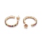 Brass Micro Pave Cubic Zirconia Stud Earrings, Half Hoop Earrings, with Brass Ear Nuts, Ring, Colorful, Real 18K Gold Plated, 21~21.5x2mm, Pin: 0.7mm
