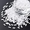 Opaque Colours Glass Bugle Beads, Round Hole, White, 3~8x2mm, Hole: 0.7mm, about 450g/pound