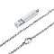 Clear Cubic Zirconia Cuboid Urn Ashes Pendant Necklace, Stainless Steel Memorial Jewelry for Women, Stainless Steel Color, 19.69 inch(50cm)