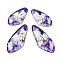 4Pcs Transparent Epoxy Resin Butterfly Wings Pendants, with Gold Foil & Glitter Powder, Purple, 29.5~40x15~17x2~2.5mm, Hole: 1.1mm