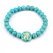 Minimalist European Style Constellation Synthetic Turquoise Beaded Stretch Bracelets for Women, Aquarius