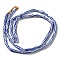 Handmade Nepalese Lampwork Beads, Column with Stripe Pattern, Royal Blue, 3~6x2~7mm, Hole: 1.2~1.8mm, about 115~125pcs/strand, 20.87~21.65 inch(53~55cm)