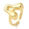 Initials Brass Open Cuff Ring for Women, Cadmium Free & Nickel Free & Lead Free, Letter A, 16.5x16.5mm, Adjustable