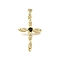 Brass Micro Pave Cubic Zirconia Pendants, Cross, Long-Lasting Plated, Lead Free & Cadmium Free, Real 18K Gold Plated, 26.5x17.5x4mm, Hole: 5mm