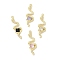 Rack Plating Alloy Pendants, with Rhinestone, Cadmium Free & Nickel Free & Lead Free, Snake, Golden, 37.5x12x4.5mm, Hole: 1.6mm