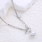French Style Stainless Steel Pave Imitation Pearl Heart O-Toggle Pendant Necklaces for Women, White, Stainless Steel Color