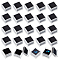 24Pcs Square Transparent Plastic Loose Diamond Box, Gemstone Small Jewelry Storage Case with Sponge Inside, Black, 2.9x2.9x2.25cm