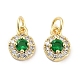Латунные микро проложить кубического циркония подвески KK-C051-12G-04-1