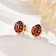 Серьги-гвоздики из нержавеющей стали 304 с эмалью EJEW-B009-22G-01-2