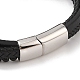 Плетеные браслеты из микрофибры и кожи BJEW-B096-06C-3