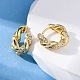 Латунные серьги-кольца из прозрачного кубического циркония EJEW-R025-16G-3