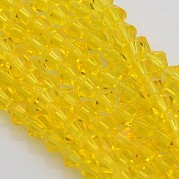 Граненые двухконусные стеклянные бусины EGLA-P017-3mm-05