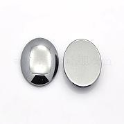 Овальные немагнитных синтетические гематит кабошоны G-P061-05-18mm