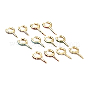 Серьги-кольца с рогом и шипами из кубического циркония EJEW-G295-18G