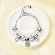 Сплав европейские бусины браслеты с подвесками BJEW-F495-15P