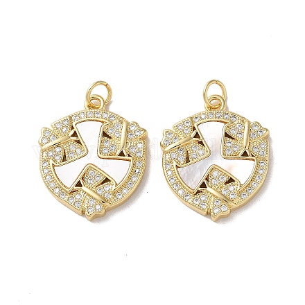 Латунные микропаве прозрачные подвески с фианитом KK-B083-17G-05-1