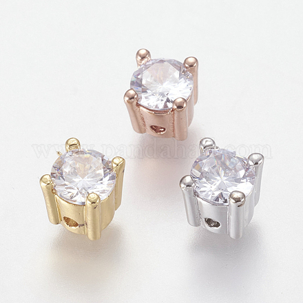 Латунные микро проложить кубического циркония бусы ZIRC-L067-35-NR-1