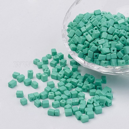 Куб непрозрачным цвета стекла бисер SEED-R026-A03-1