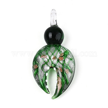 Ручной серебряная фольга Lampwork большие кулоны FOIL-N031-01E-1