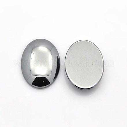 Овальные немагнитных синтетические гематит кабошоны G-P061-05-18mm-1