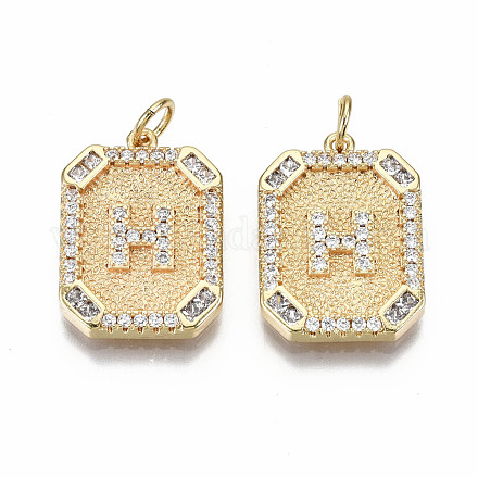 Латунные микропаве прозрачные подвески с фианитом KK-S356-234H-G-NF-1