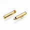 304 Stainless Steel Slide On End Clasp Tubes, Slider End Caps, Golden, 6x16x4mm, Hole: 3x1.5mm, Inner Diameter: 3mm