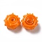 Handmade Bumpy Lampwork Beads, Round, Orange, 12x13x8mm, Hole: 1.6mm