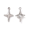 Rack Plating Alloy Pendants, Cadmium Free & Lead Free & Nickle Free, Star Charm, Platinum, 19x12x3mm, Hole: 1.4mm