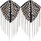 SUPERFINDINGS 2 Pieces Rivet Shoulder Badge Platinum Tassel Epaulettes Plastic Epaulet Shoulder Decoration with Iron Chains for Jackets Metal Punk Fringe