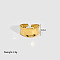 Elegant European and American Stainless Steel Cuff Ring for Women, Golden