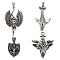 DICOSMETIC 4 Style Animal Stainless Steel Pendant Charm Shield Baphomet Antique charms for DIY Craft Jewelry Making Bracelet Necklace Pendant Earring Accessories Hole: 10mm