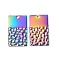 Ion Plating(IP) 304 Stainless Steel Pendants, Textured, Rectangle Charm, Rainbow Color, 27x16x1.5mm, Hole: 1.6mm