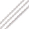 Tarnish Resistant 304 Stainless Steel Cable Chains, Soldered, with Spool, Flat Oval, Stainless Steel Color, 3.5x2.5x0.6mm, about 164.04 Feet(50m)/roll