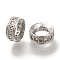 Brass Micro Pave Cubic Zirconia European Beads, Cadmium Free & Nickel Free & Lead Free, Large Hole Baeds, Column, Platinum, 8.5x3.5mm, Hole: 5mm
