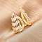 Brass Micro Pave Clear Cubic Zirconia Cuff Rings for Women, Cadmium Free & Lead Free, Long-Lasting Plated, Rack Plating, Real 18K Gold Plated, 24mm, US Size 7 1/4(17.5mm)