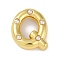 Brass Pendants, Cadmium Free & Nickel Free & Lead Free, with ABS, Letter A~Z, Letter Q, 21.5x18.5x6.5mm, Hole: 3.5mm